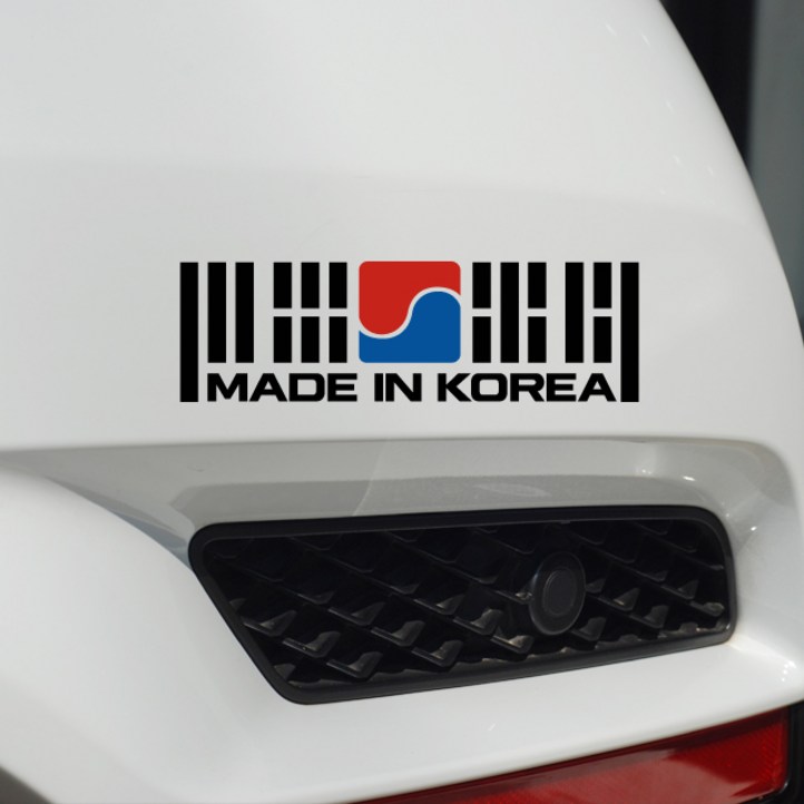 태극기 메이드인코리아 스티커 튜닝데칼, 1개, 흰색 x 라지 태극기 메이드인코리아 스티커 튜닝데칼, 1개, 흰색 x 라지