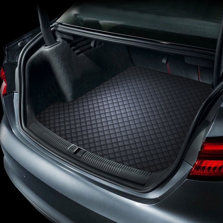 지엠지모터스 퀼팅 가죽 트렁크매트 풀세트, 올블랙, 제네시스 G80 RG320년 4월