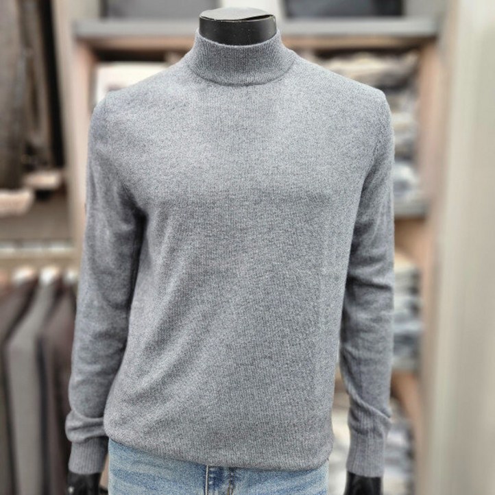 파렌하이트 24FW  그레이 캐시미어 실크 반목폭라 FJU8511JK