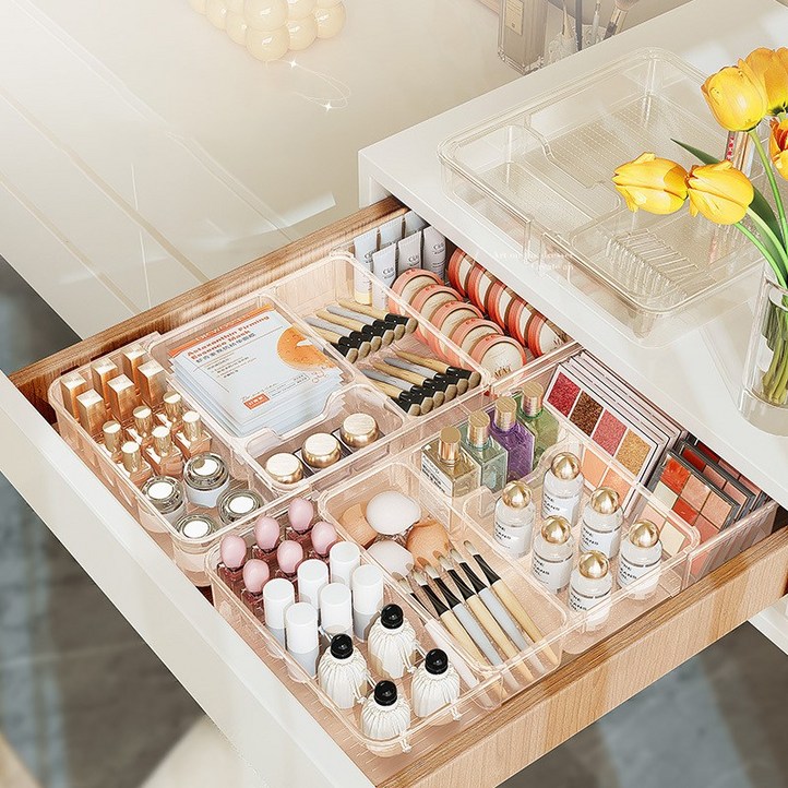 Shipshape 신축형 서랍 정리함 다용도 칸막이 트레이 화장품 소품 수저 정리함