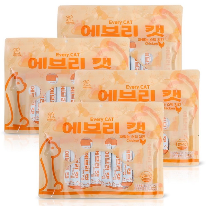 국내생산 휴먼그레이드 에브리캣 짜먹는 스틱 14gx60P 장건강 고양이 츄르, 4개, 840g, 치킨