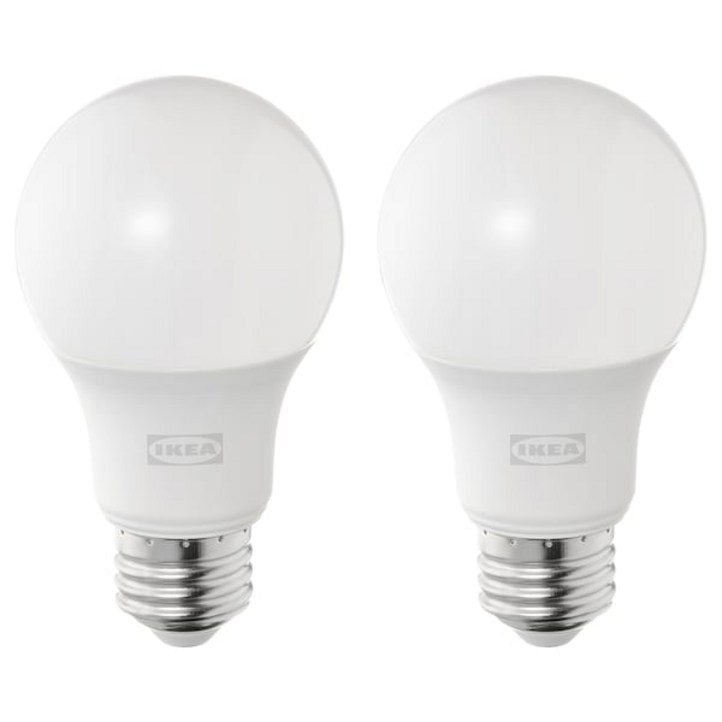 이케아 솔헤타 LED 전구 E26 470 루멘 구형 오팔 화이트 2개 004.985.80