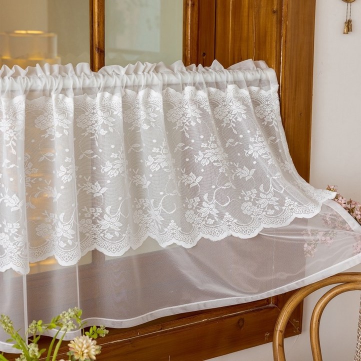 레이스 이중 가림막커튼 예쁜 카페짧은 커튼