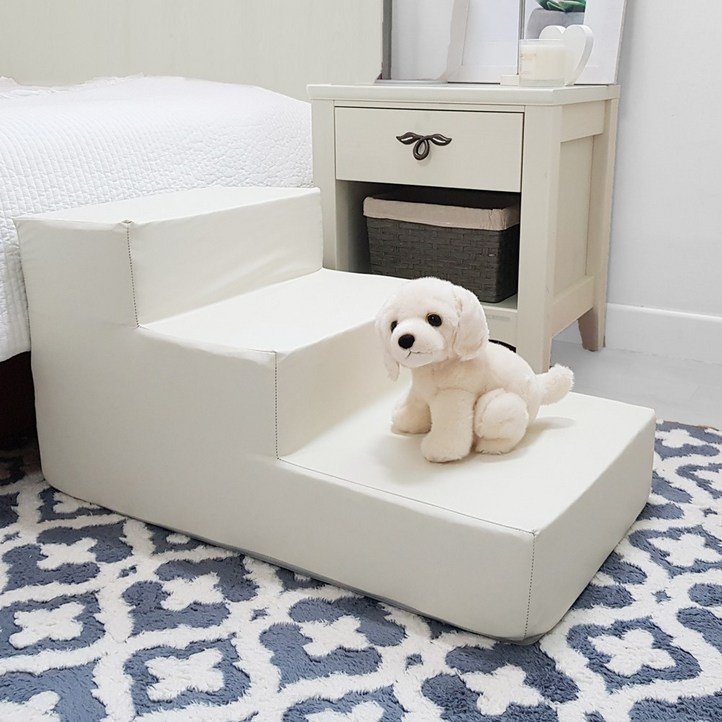 8DECO 강아지계단 애견계단 펫스텝 모음 1단2단3단4단 커버솜포함 ce4, 아이보리 방수, 1개