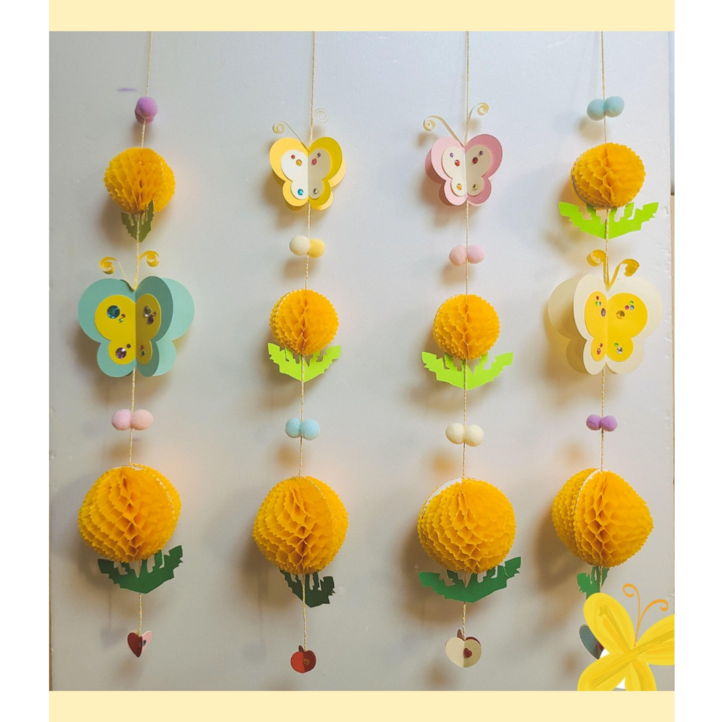어린이집 유치원  봄환경구성  꽃과 나비 두번째 모빌 4종