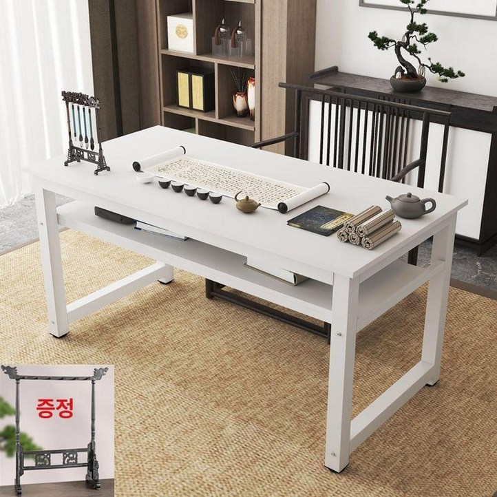 미술작업 서예책상 붓글씨 서랍 2단 서예 공방