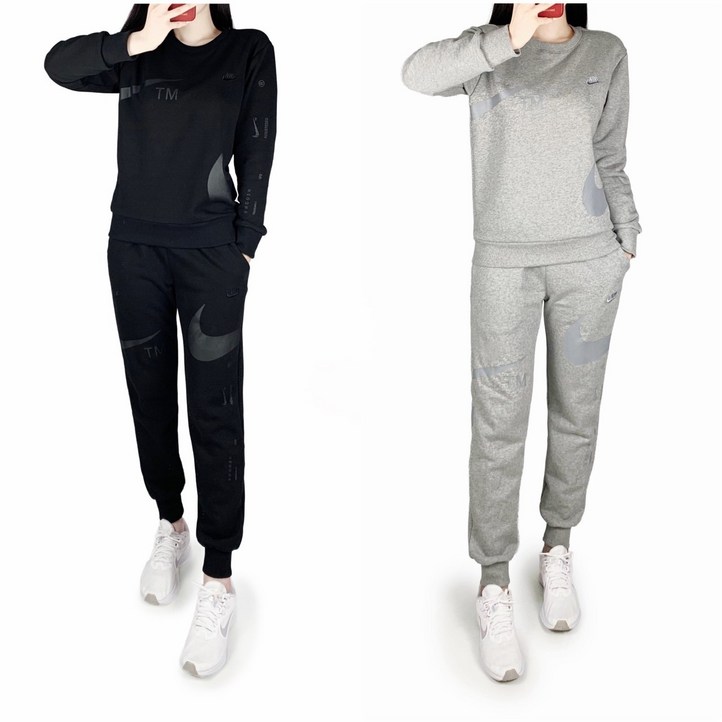 나이키 쭈리 나염 자수 맨투맨 조거 트레이닝 세트 남여공용 봄신상 단체 커플 AO