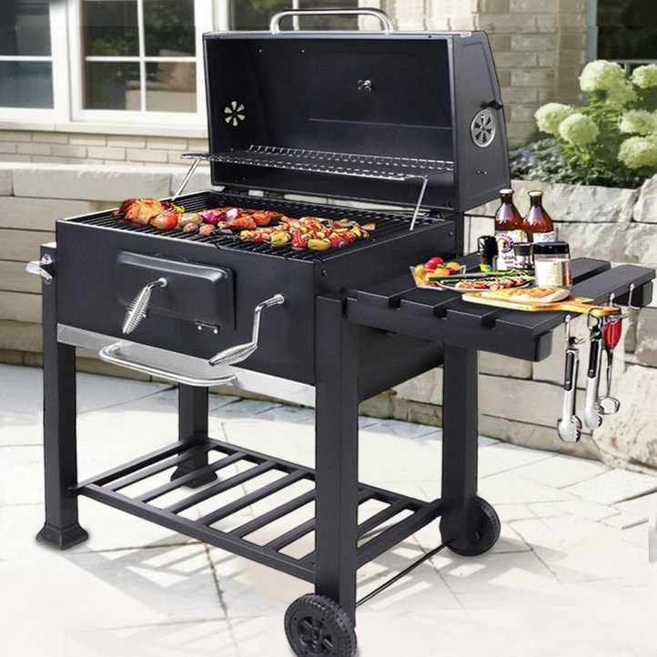 센스 카나모 이동형 특대형 훈제 바베큐 그릴 숯불 불판 캠핑 직화 화로, 1개