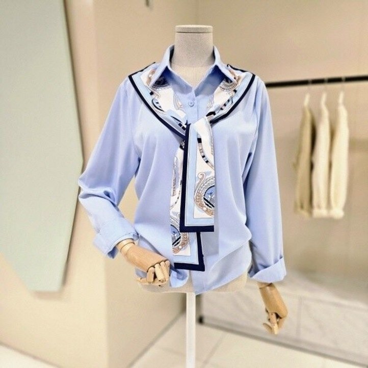 데스틸심플 카라넥 스카프블라우스D2517BL0271 587760