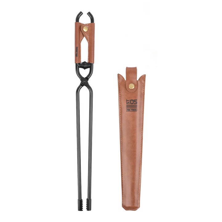 두비모즈 캠핑 스프링 장작집게가죽커버 바비큐 화로 숯 집게