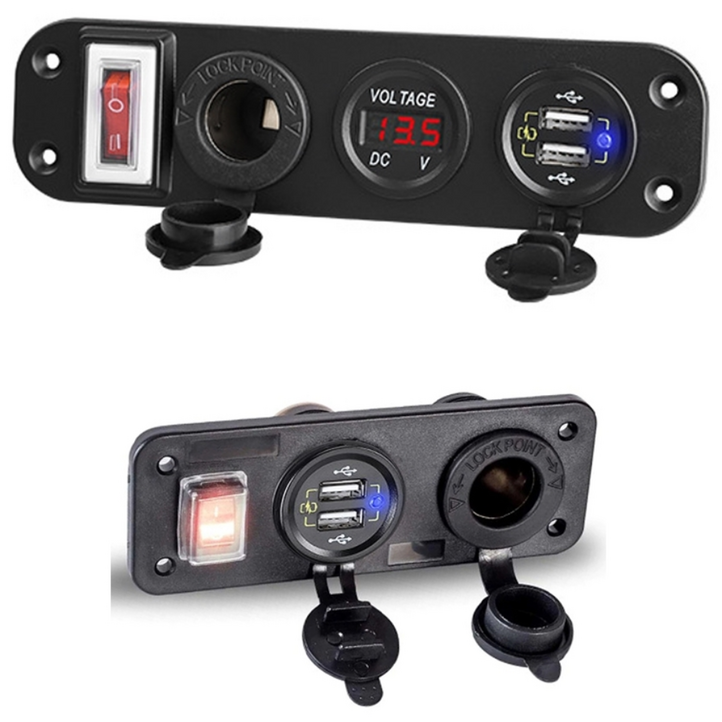 락모터스 KC 전파인증 매립형 스위치타입 QC3.0 12V 24V  USB출력 시거잭 시가소켓 DIY