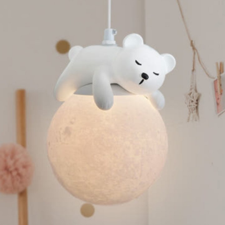 곰돌이 LED 펜던트 조명 5W 노란빛 아이방 조명 카페 조명