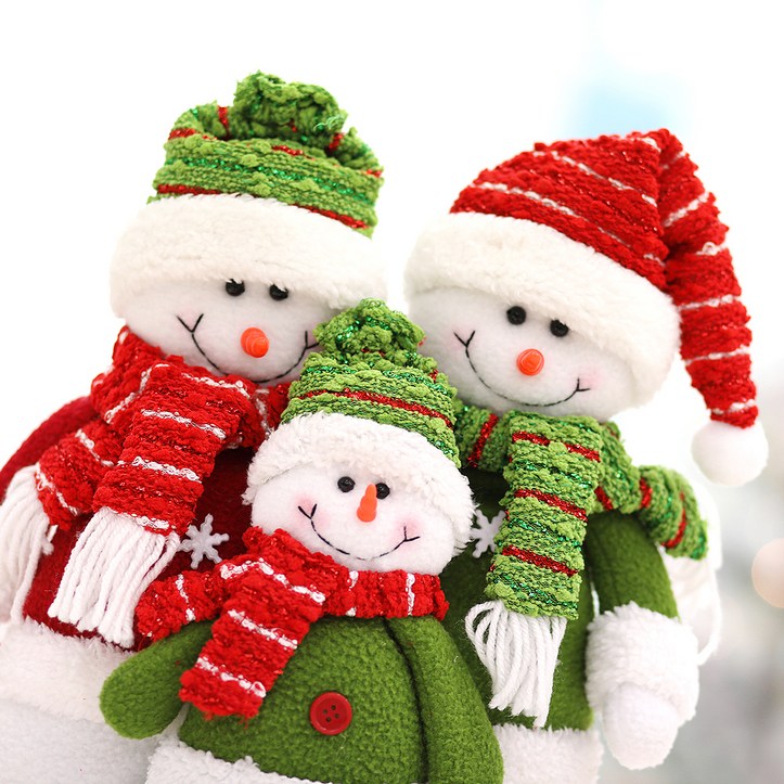 행복한마을 크리스마스 데코소품 눈사람가족, 혼합 색상