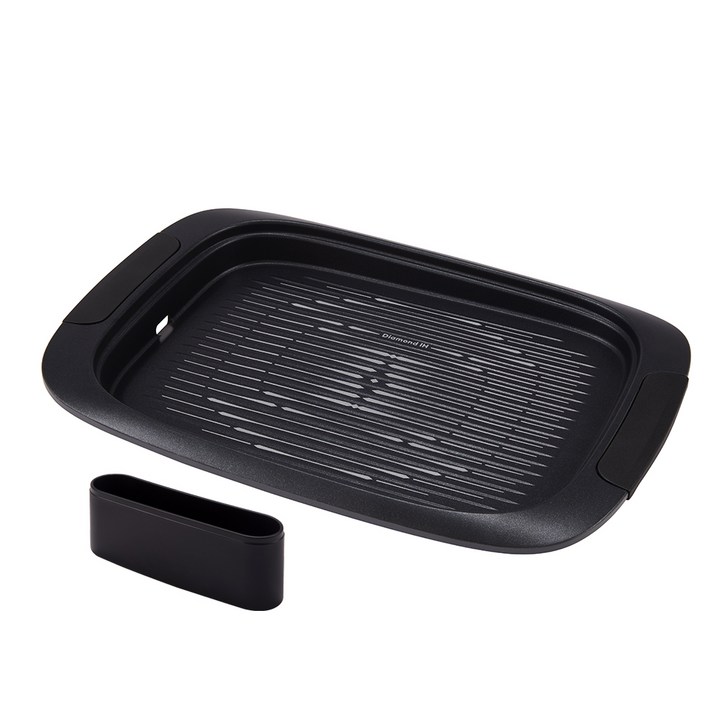 해피콜 국산 인덕션 뉴그립 다이아몬드 IH 그릴구이판  기름받이 세트 그레이