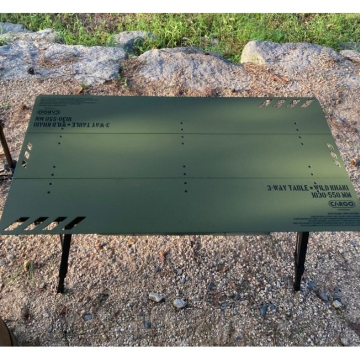 카고컨테이너 3-WAY 테이블 카키 캠핑 메인 접이식 폴딩 높낮이조절 휴대용 테이블 1개 6784306323