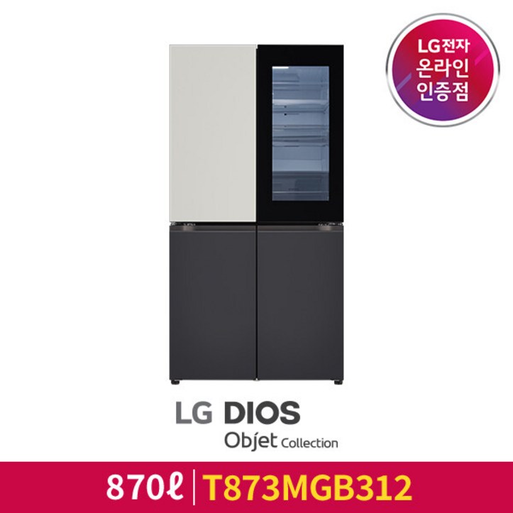 [LG][공식인증점] LG 디오스 오브제컬렉션 노크온 냉장고 T873MGB312 6687956565