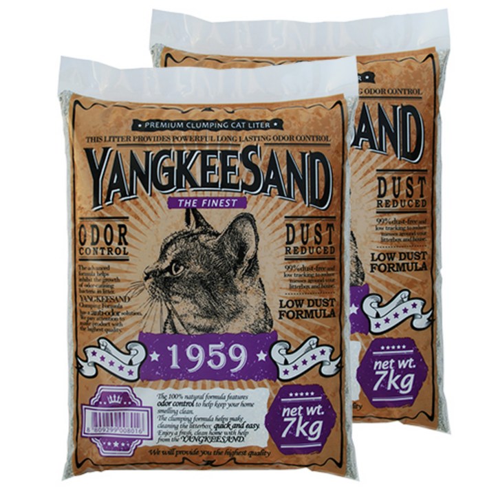 양키샌드 응고형 1959 피톤치드 고양이 모래, 7kg, 2개 1060162388