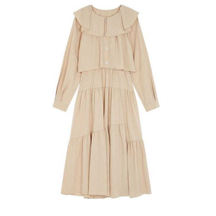 지컷 빅 카라 레이어드 원피스 7253337105