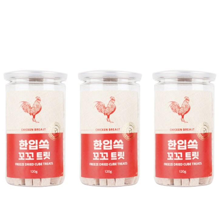 반려동물 한입쏙 꼬꼬 트릿 동결건조간식 120g, 닭, 3개 반려동물 한입쏙 꼬꼬 트릿 동결건조간식 120g, 닭, 3개
