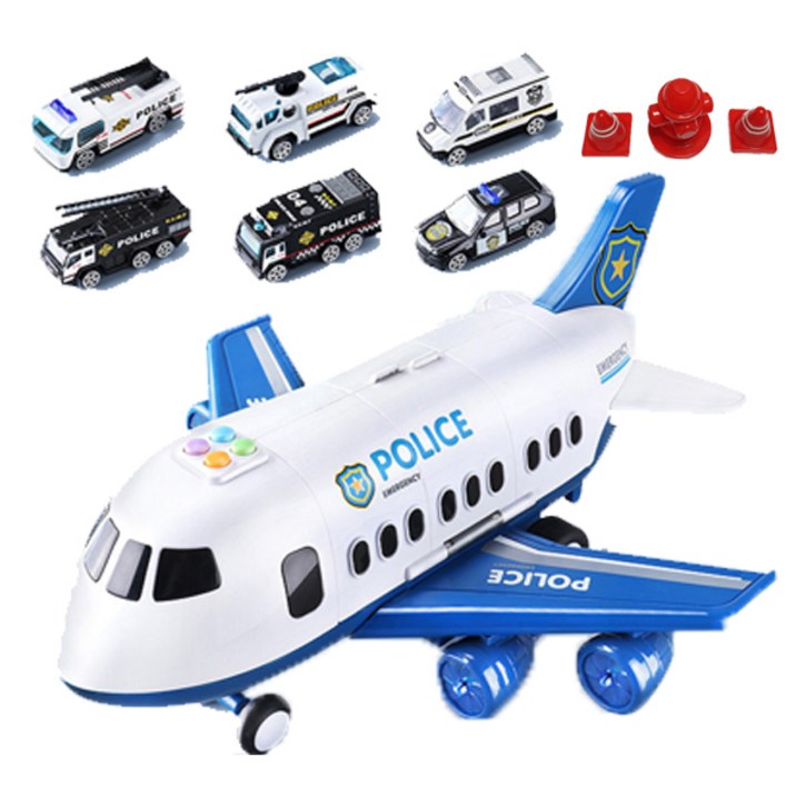 영어 사운드 수납 비행기  미니카 6p  구조물  스티커 세트, 경찰비행기