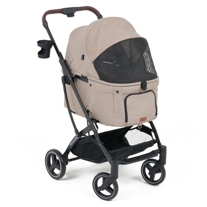 낫쏘빅 반려동물 아로아 유모차  레인커버  컵홀더 세트, 젠틀베이지