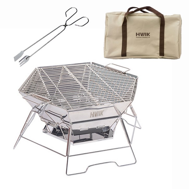 휘케이 육각 캠핑 화로대 바베큐 그릴  가방  집게