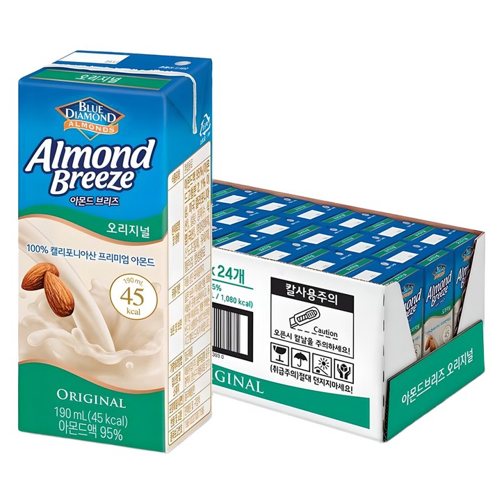 아몬드브리즈 오리지널, 190ml, 24개