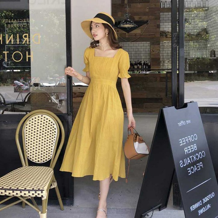 엘쏘 막스 스퀘어넥 쉬폰 원피스 빅사이즈 포함