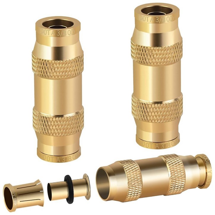 고강도 수리 피팅4팩 DOT 트레일러용  키트 에어 세미 황동 라인 및 커플러 없는 38인치 누수 연결, 퀵 브레이크 릴리스 승인 MuHize 트럭