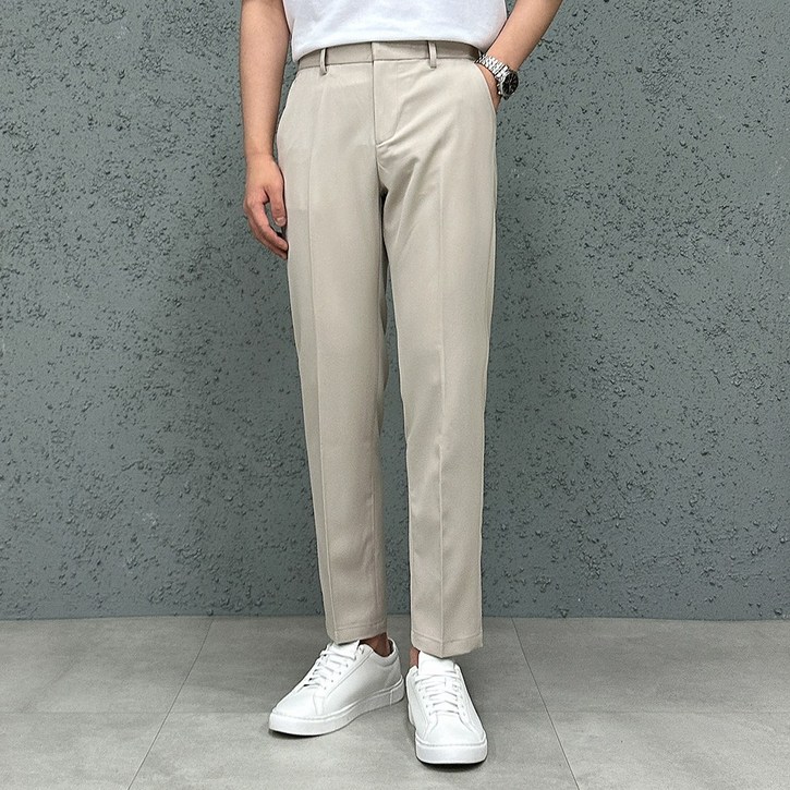 더맨쉽 남자 링클프리 스판 기본 슬랙스 정장바지 9부 10부 출근룩 데일리 S~4XL 빅사이즈 ABTCP16012