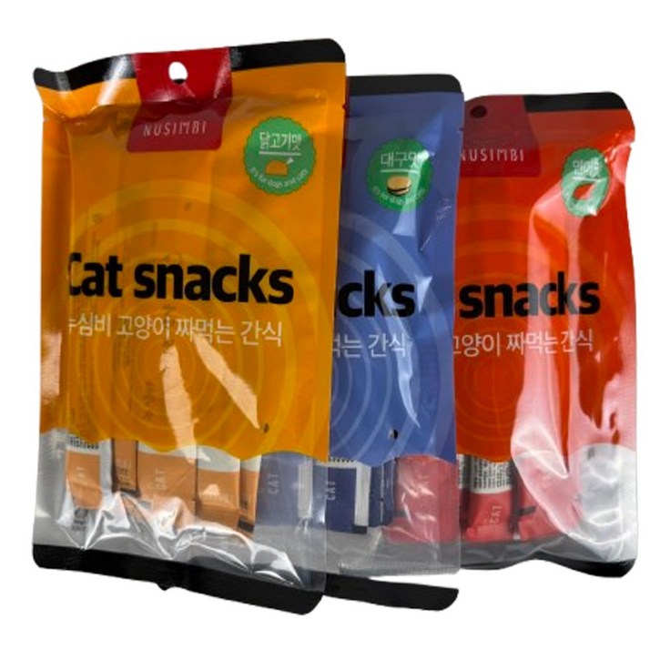 누심비 고양이 짜먹는 간식 길고양이 대용량 15g 3가지맛 90개, 대구맛, 닭고기맛, 연어맛, 15g, 90개