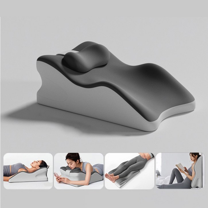 Zebeer 다리베개 다기능 베개 메모리폼 엎드려 쿠션 침대등받이, 검회색