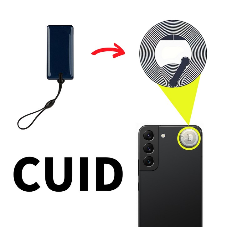 CUID 스티커형 카드키 복사 RFID NFC 태그 공동현관 음식물쓰레기 분실방지, 1개