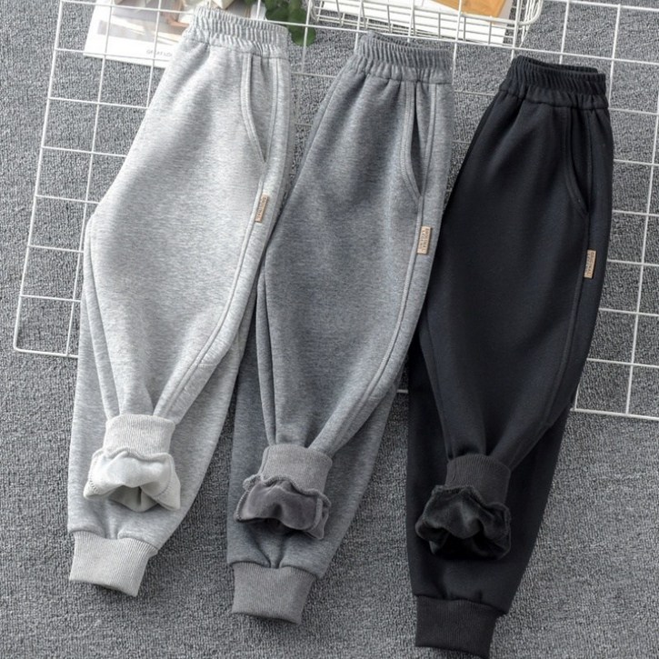 케이유유컴퍼니 키즈 주니어  남여공용 겨울 밍크기모바지 운동복바지