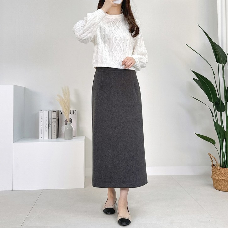 여성 기모 메르시 헤링본 패턴 3가지 디자인 5부팬츠/치마바지/롱스커트 빅사이즈 55~100