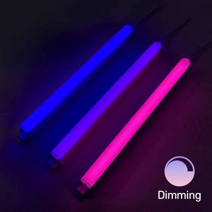 레드일렉트릭 LED 조광형 T5 간접조명 보라색 분홍색 침대 수면 커튼 일자 조명 LED바 천장등/벽등, (추가상품) 신성조광기 500W