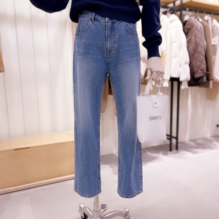 SK1DPF459중청 뒷밴딩 루즈핏 데님팬츠