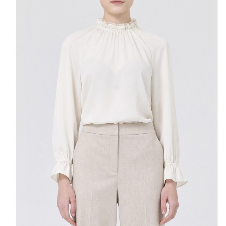 KL 니콜 프릴넥 블라우스