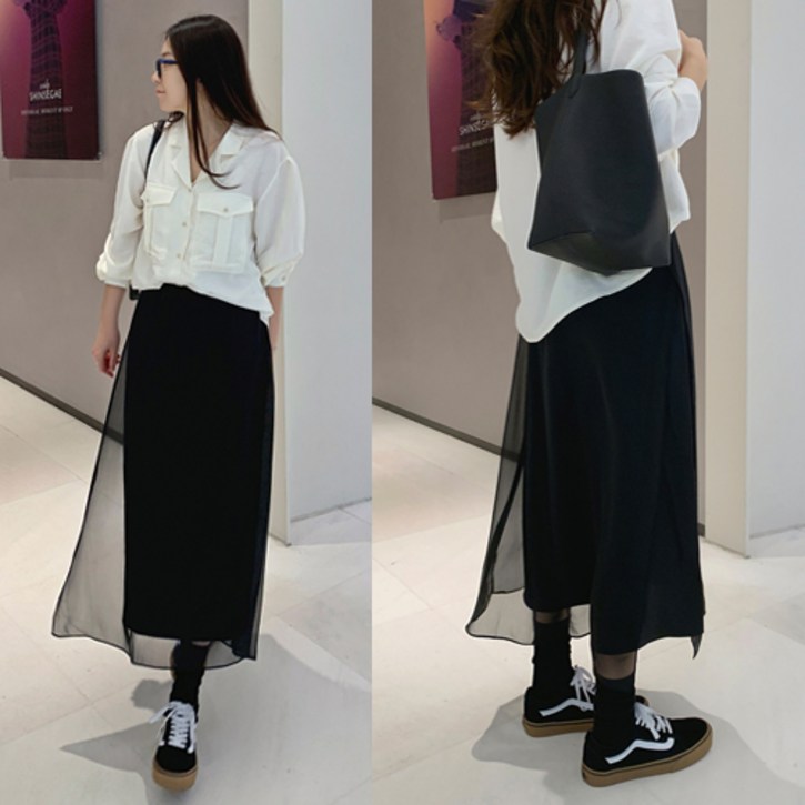 더옷장 젠틀한릴리 쉬폰랩스커트SM