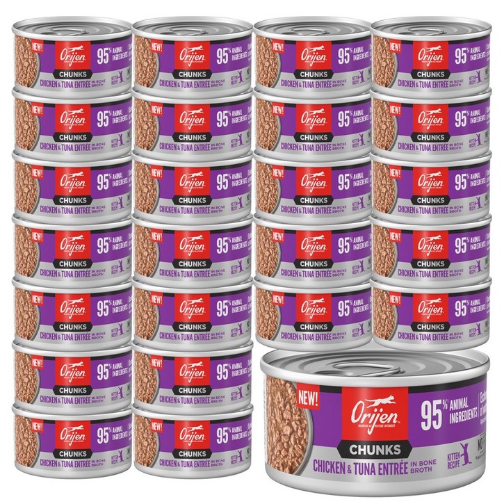 오리젠 고양이 주식캔 치킨 튜나 키튼 orijen 캣 습식사료, 85g, 24개, 닭+참치