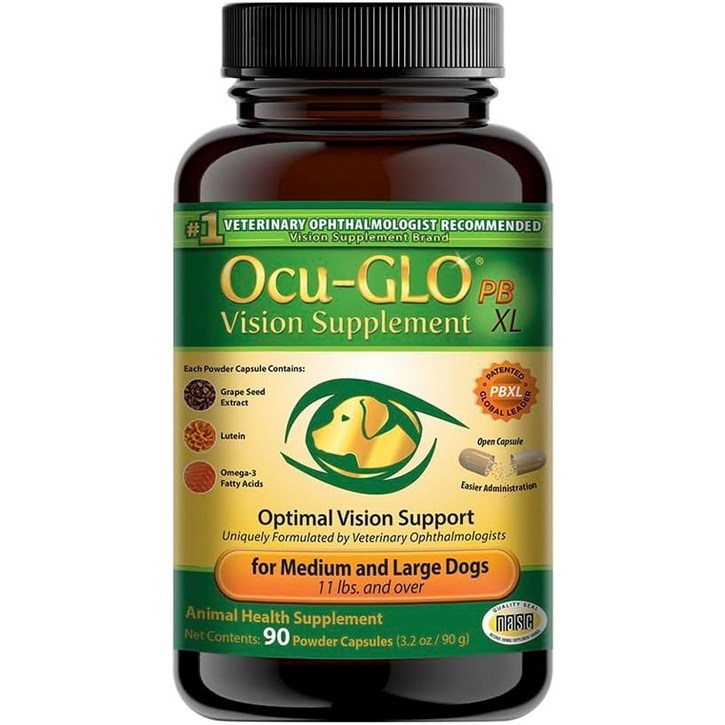오큐글로 파우더 중대형견 눈영양제 90캡슐 / Ocu-GLO, Powder Blend XL for Mid-Large Dogs 90ct