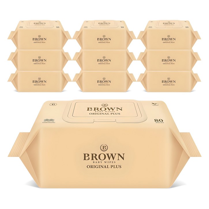 브라운 오리지널 플러스 아기물티슈 캡형