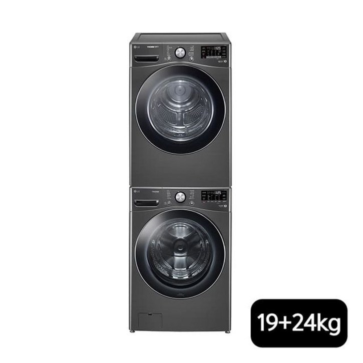 LG 트롬 블랙 건조기 19kg(RH19KTAN)+24kg 세탁기(F24KDA), 단일옵션 7