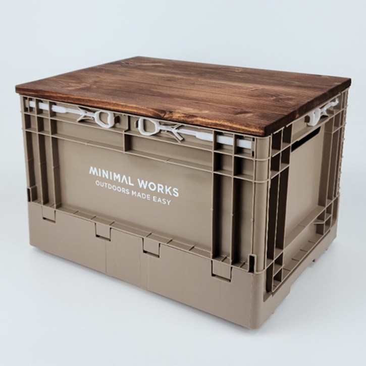 미니멀웍스 아키아 폴딩박스 원목상판 테이블 KJ07, 1개, 미니멀웍스 원목상판-차콜브라운 (박스미포함)