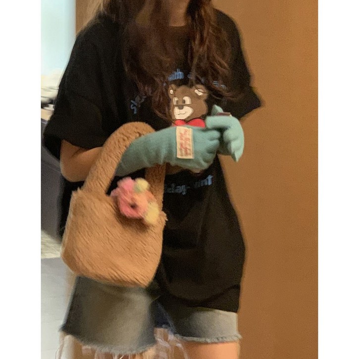 신상 라운드 러블리 곰돌이 루즈핏 레깅스 반팔 티녀