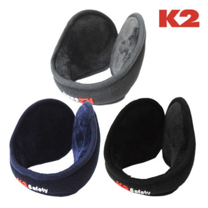 K2 정품 11 겨울용 귀마개 따뜻한 털안감 양쪽 귀부분 구멍내어 외부소리 청취 가능, 블랙그레이, 2개