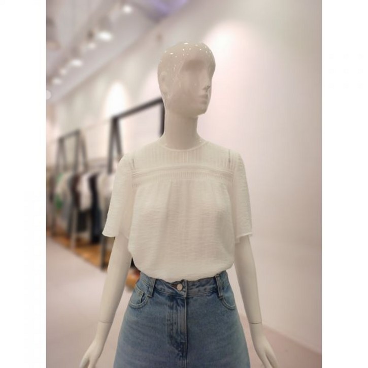 백화점 나이스클랍 자수 핀턱 플레어 블라우스 N242MWB312 아울렛