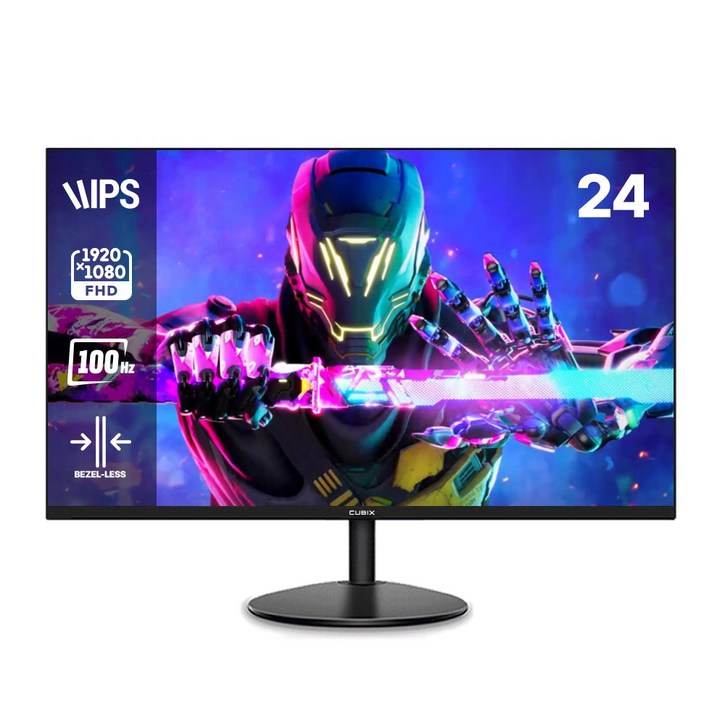 큐빅스 24인치 컴퓨터 모니터 FHD 100HZ 내장스피커 탑재 게이밍 사무용 CX-240F100 무결점, CX240F100 무결점, 60.5cm