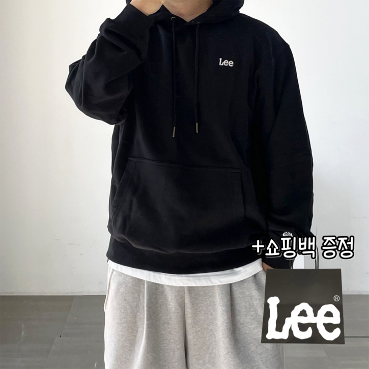 [매장정품] Lee 리 스몰 트위치 로고 후드티 (4color) + 쇼핑백