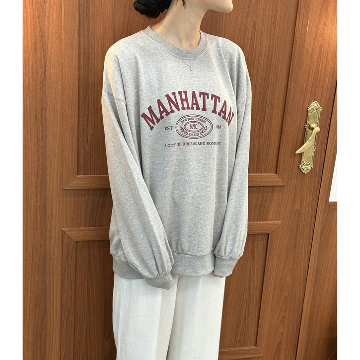 디아즈 여자 맨하탄 긴팔 데일리루즈핏긴팔티셔츠 여성크롭맨투맨 여성가을맨투맨 쭈리면맨투맨 루즈핏 맨투맨